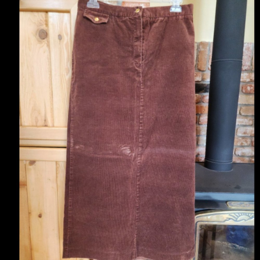 Ralph Lauren vintage brown corduroy high waisted long max